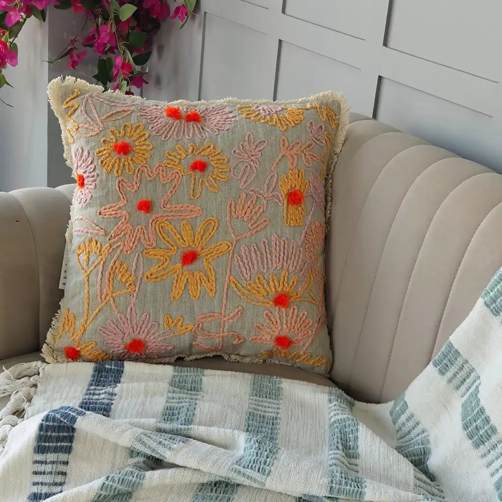 Embroidered Cushion Cover