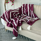 Plum Stripe Cotton Sofa Throw Blanket â€“ 50 Ã— 60 Inches