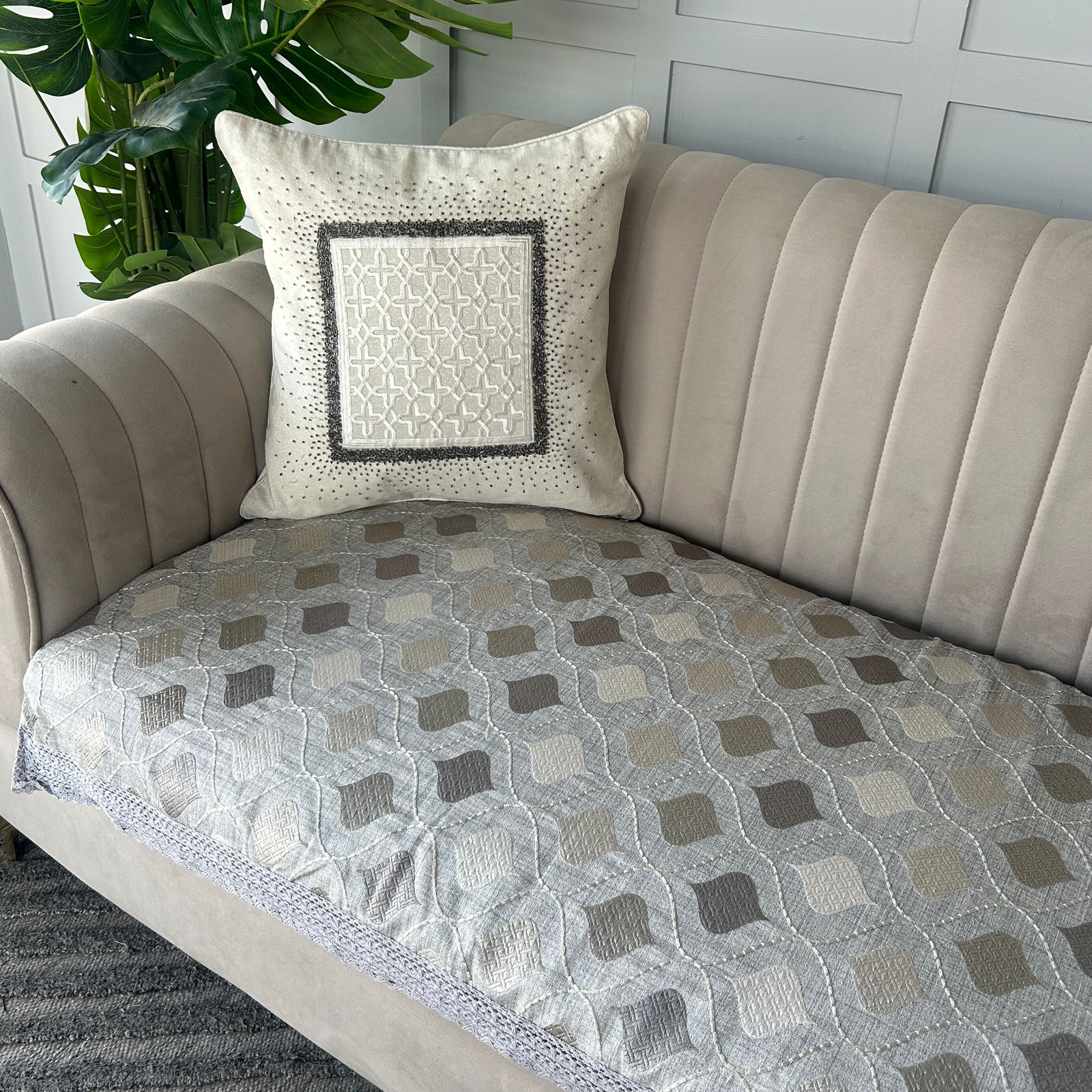 Anti Skid Embroidered Premium Sofa Cover