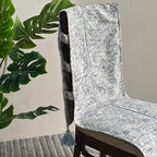 Ink Wash Brushstroke Pattern Chair Cover with Lace & Tassels