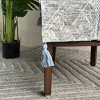 Ink Wash Brushstroke Pattern Chair Cover with Lace & Tassels