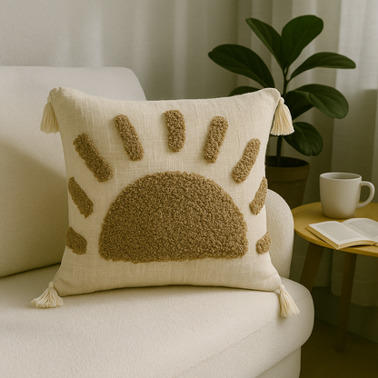 Sunbeam serenity - Tufted Premium Cushion Cover