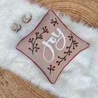 Christmas Themed Cotton Embroidered Cushion Cover, Size:40cm X 40cm (16" X 16")