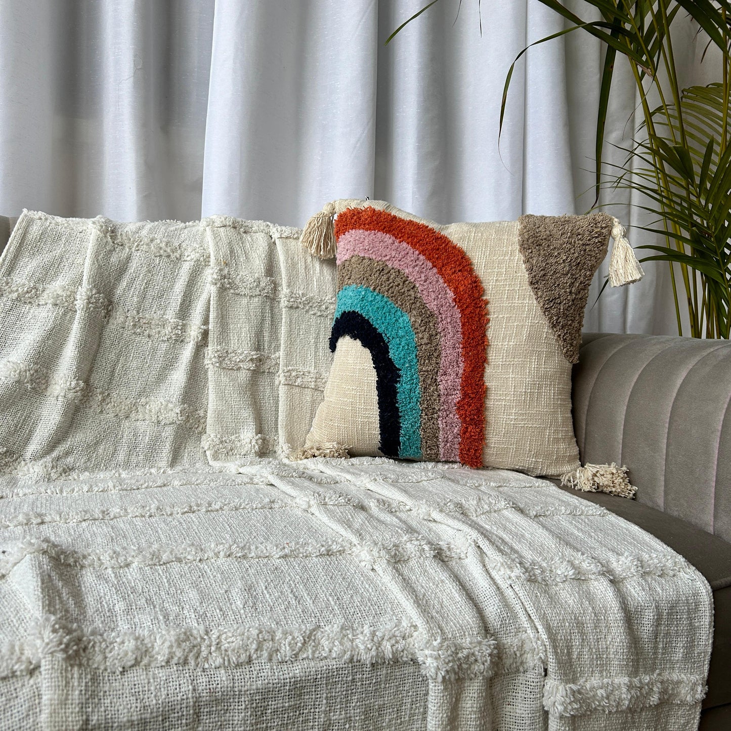 Rainbow Radiance -Tufted Premium Cushion Covers