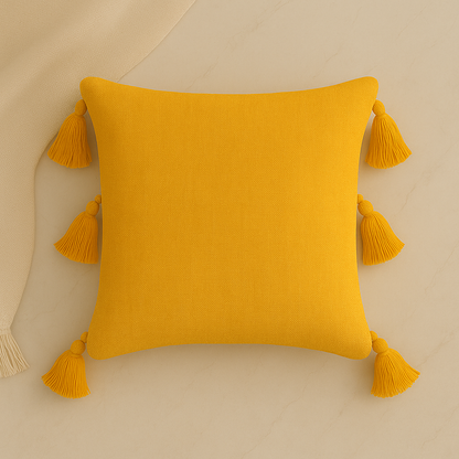 Slub-Cotton Plain Cushion Cover, 40cm X 40cm (16" X 16")