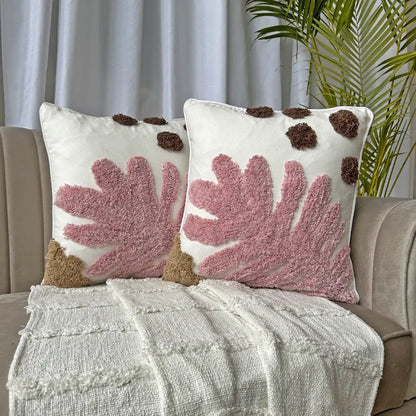 Pink fern garden - Premium Cushion Cover