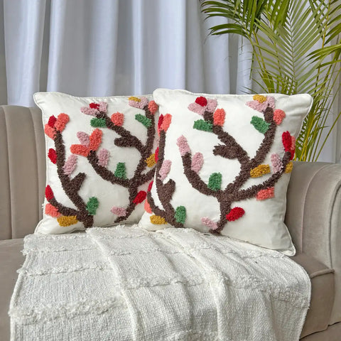 Rainbow floral vine - Premium Cushion Cover