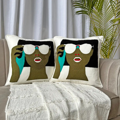 Lady in shades - Cushion cover