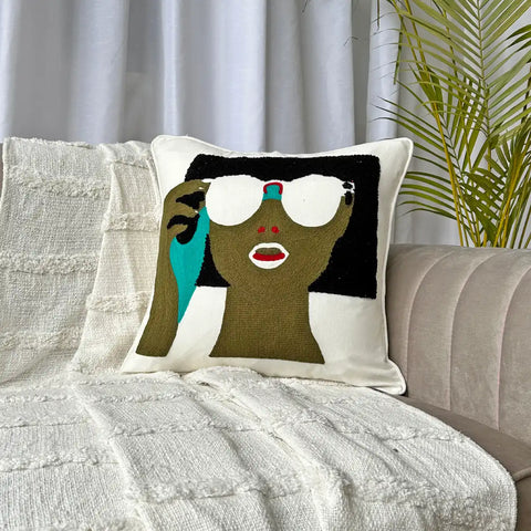 Lady in shades - Cushion cover