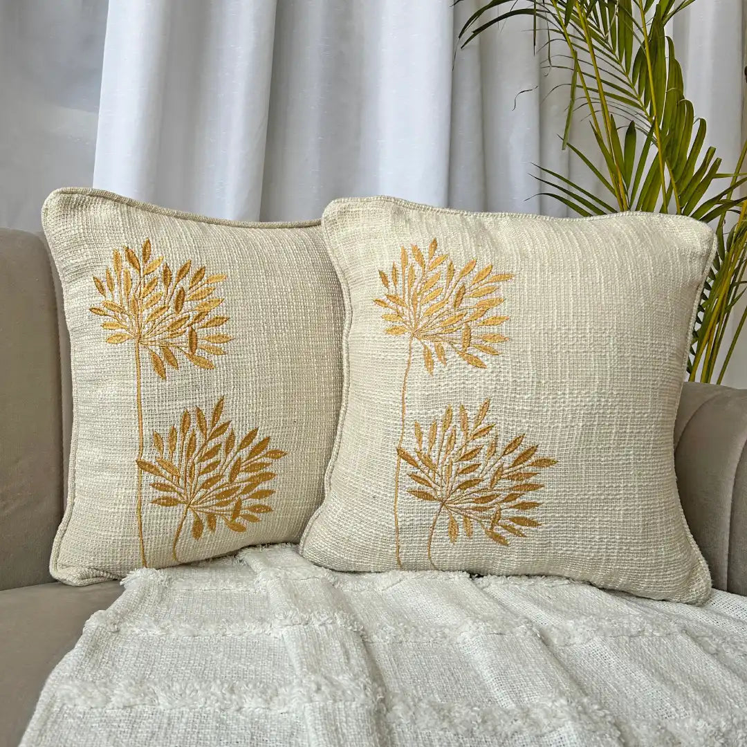 Enhance your interior design with our embroidered cotton cushion cover, sized 16x16 inches. Made from premium cotton fabric, it adds style and comfort to your space. Explore Export House exquisite collection today!