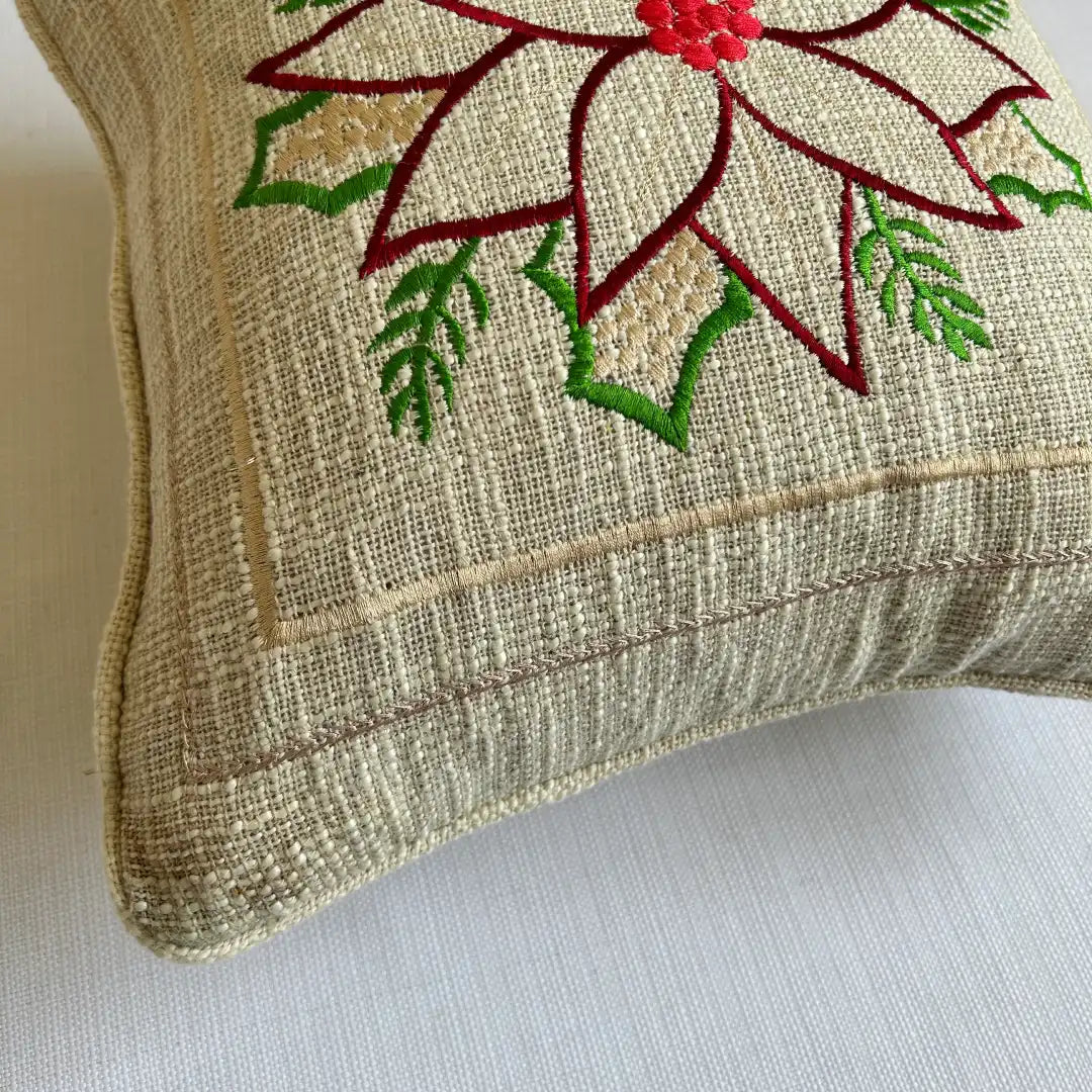 Beautiful Embroidered Premium Cotton Cushion Cover | 16 X 16 High-Quality Cotton Fabric