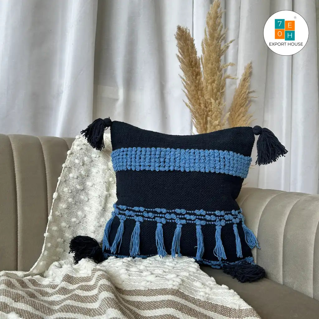 Export House Cotton Boho Cushion Cover -  Size:40cm X 40cm (16" X 16")