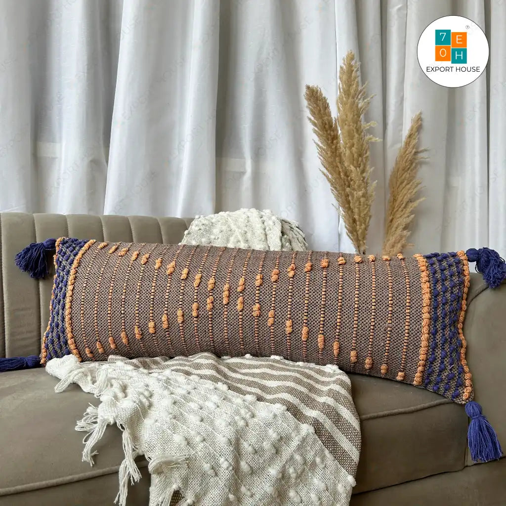 Export House Cotton Boho Lumbar Cover - Size:30cm x 91cm (12" x 36")