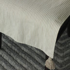 Olive Vertical Line Chair Cover with Tassels