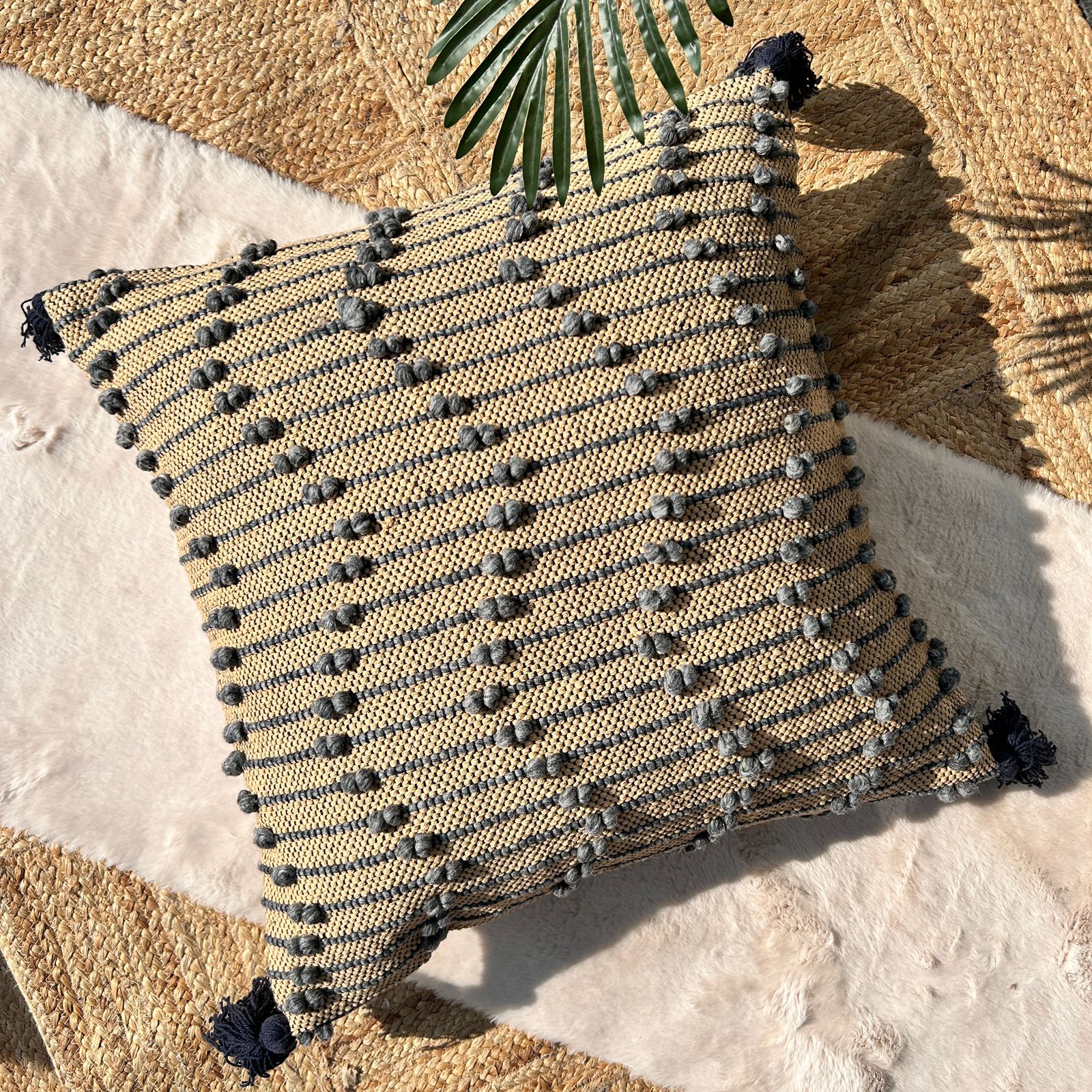 Export House Cotton Boho Cushion Cover -  Size:60cm X 60cm (24" X 24")