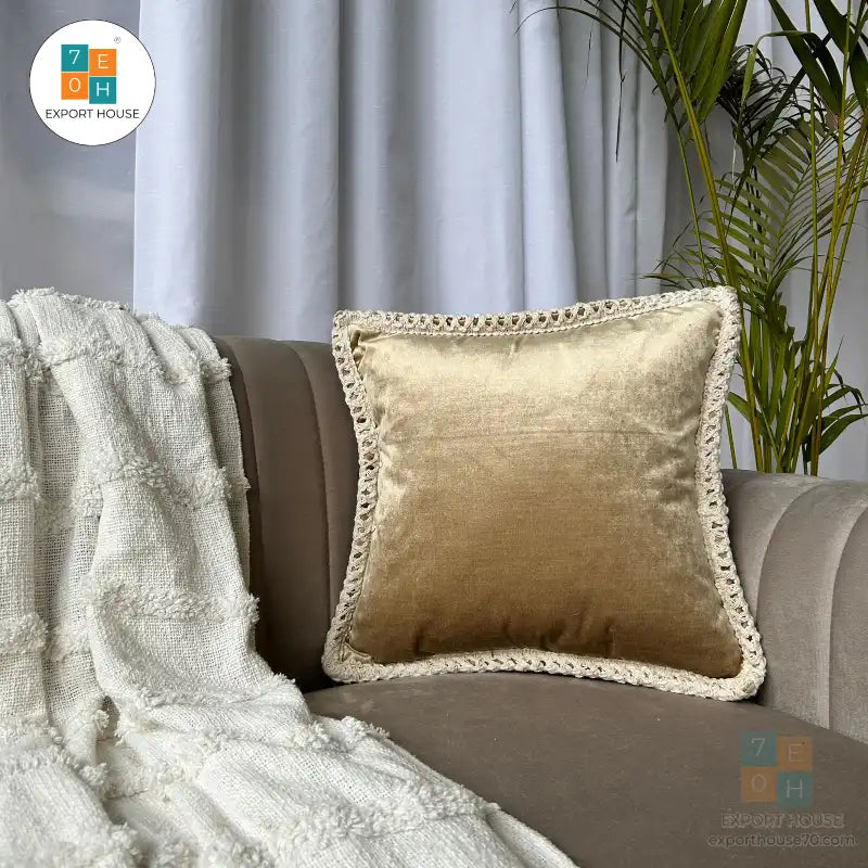 Export House Velvet Plain Cushion Cover -  Size:40cm X 40cm (16" X 16")