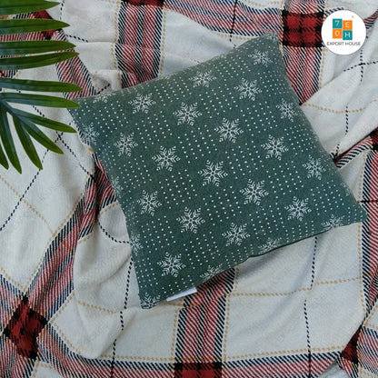 Christmas Themed Cotton Printed Cushion Cover, Size:50cm X 50cm (20" X 20")