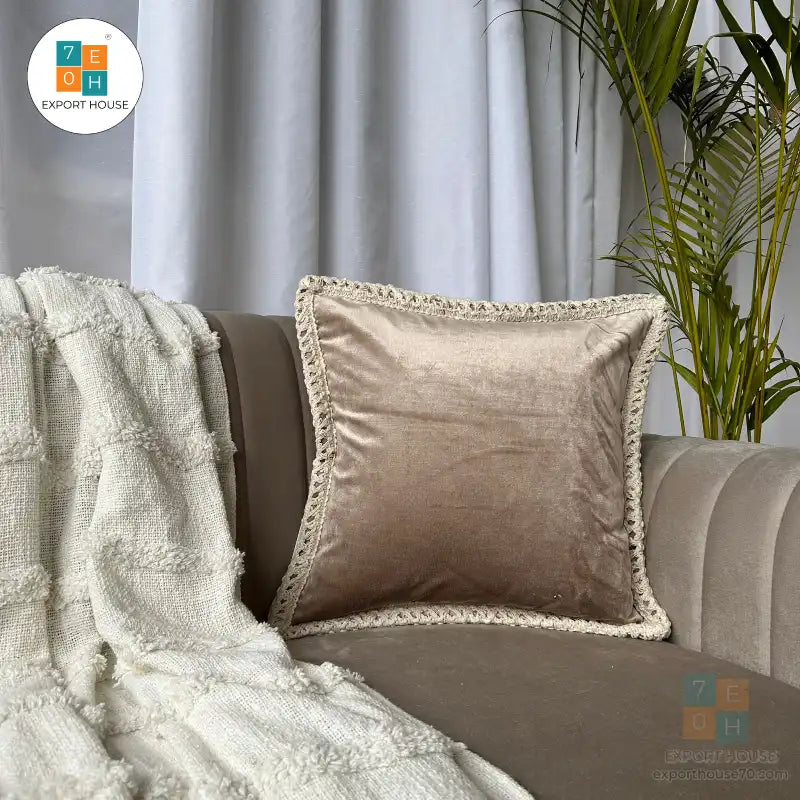Export House Velvet Plain Cushion Cover -  Size:40cm X 40cm (16" X 16")