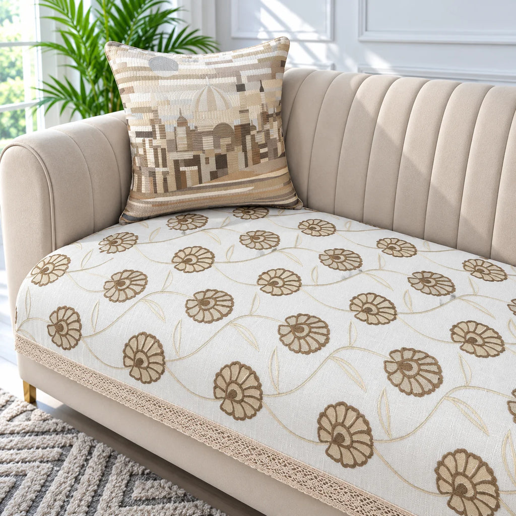 Anti Skid Embroidered Premium Sofa Cover