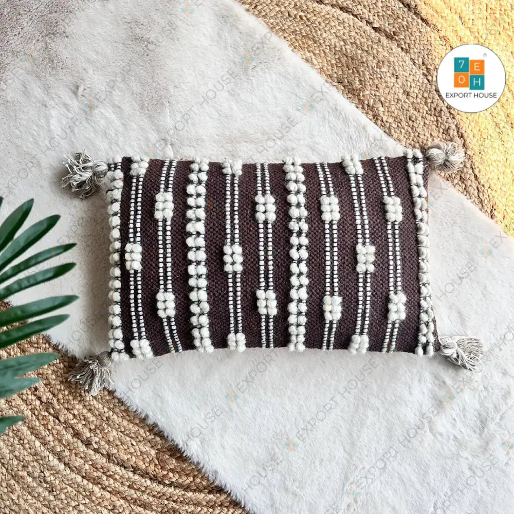 Export House Cotton Boho Lumbar Cover - Size:30cm X 50cm (12" X 20")