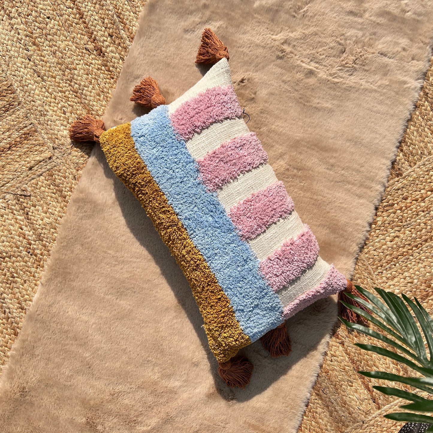 Slub-Cotton Tufted Cushion Cover, 30cm X 50cm (12" X 20")