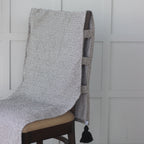 Black & White Horizontal Striped Chair Cover with Tassels