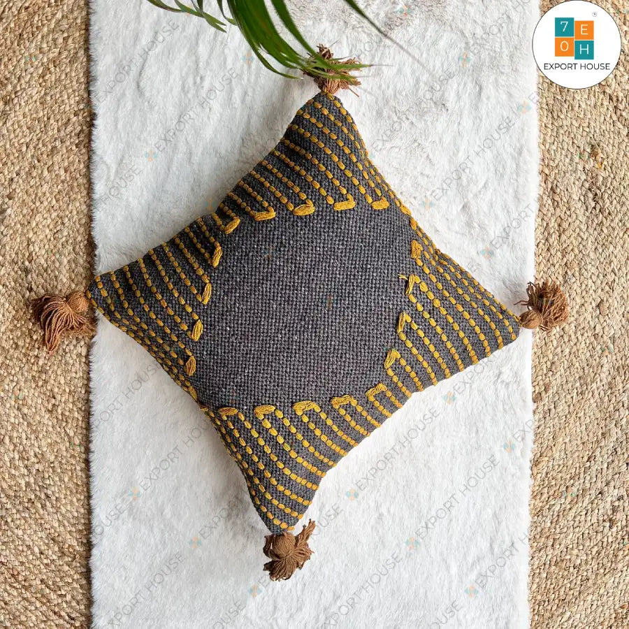 Export House Cotton Boho Cushion Cover -  Size:40cm X 40cm (16" X 16")