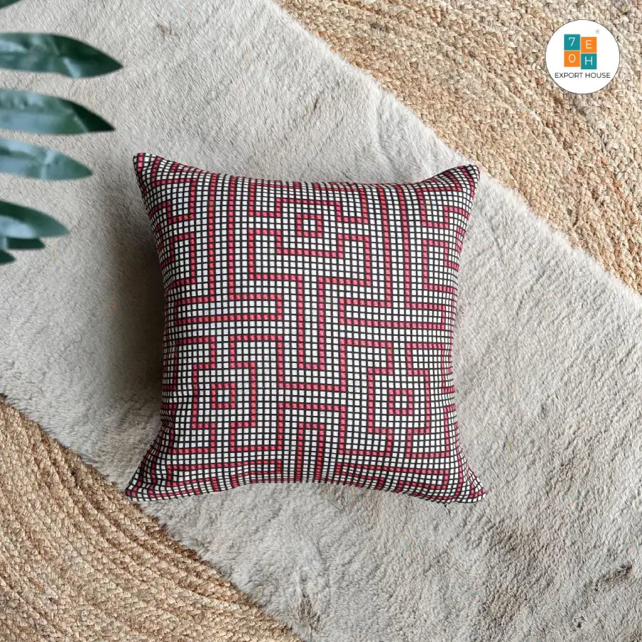 Export House Cotton Embroidered Cushion Cover -  Size:40cm X 40cm (16" X 16")