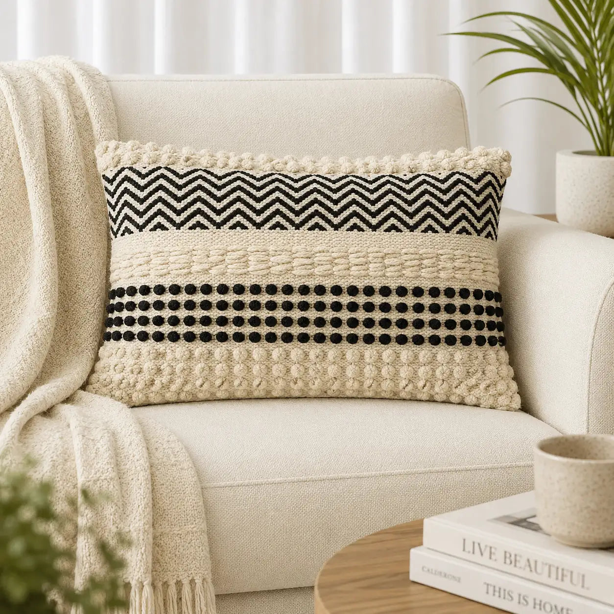 Monochrome Woven - Premium Lumbar Cover