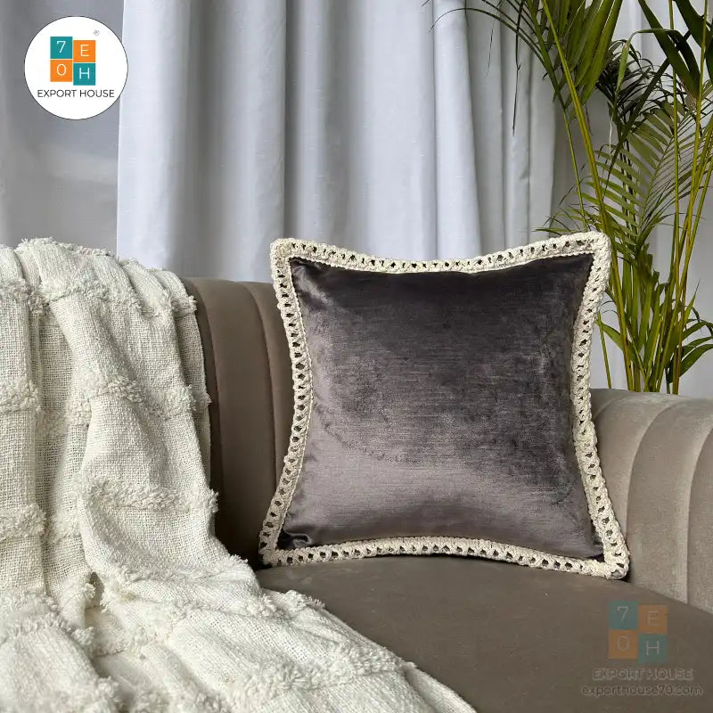 Export House Velvet Plain Cushion Cover -  Size:40cm X 40cm (16" X 16")