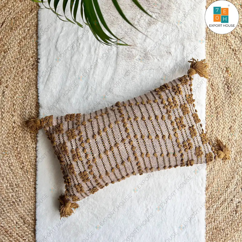 Export House Cotton Boho Lumbar Cover - Size:30cm X 50cm (12" X 20")