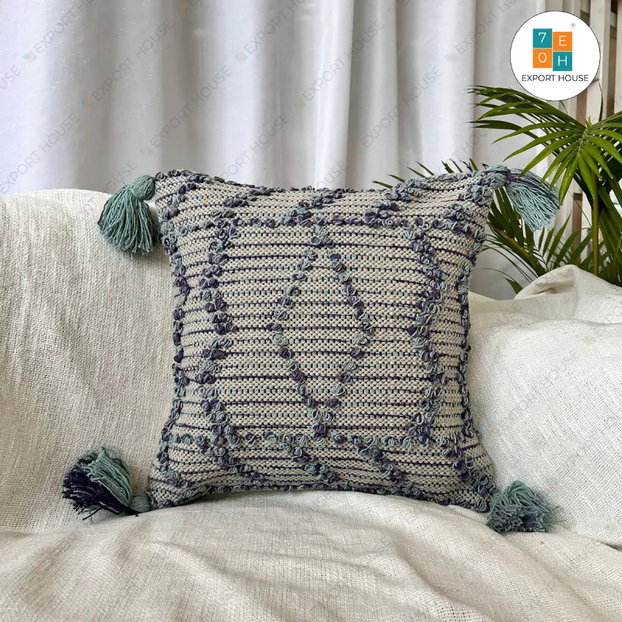 Export House Cotton Boho Cushion Cover -  Size:40cm X 40cm (16" X 16")