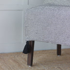 Black & White Horizontal Striped Chair Cover with Tassels