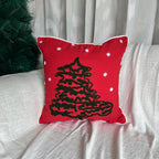 Christmas Themed Cotton Embroidered Cushion Cover, Size:40cm X 40cm (16" X 16")