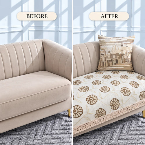 Anti Skid Embroidered Premium Sofa Cover