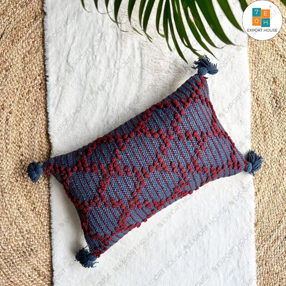 Export House Cotton Boho Lumbar Cover - Size:30cm X 50cm (12" X 20")