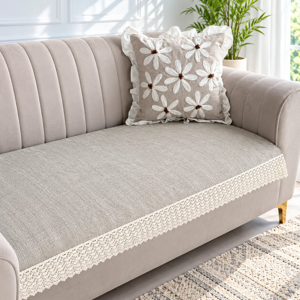 Cotton blend Antiskid Lace Sofa Cover