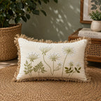 Quiet Garden Lumbar Embroidered Cushion Cover