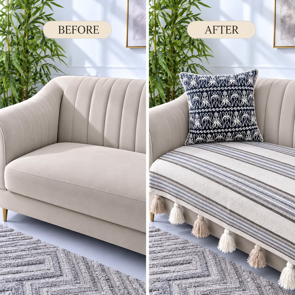Sofa Cover with tassels