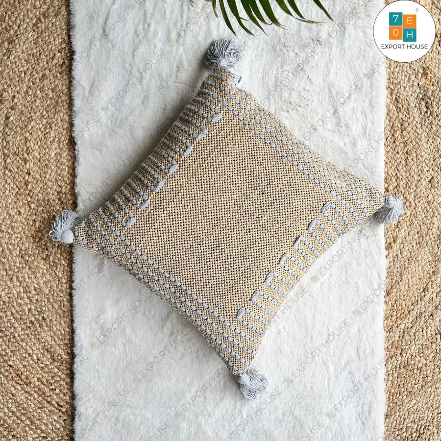 Export House Cotton Boho Cushion Cover -  Size:40cm X 40cm (16" X 16")