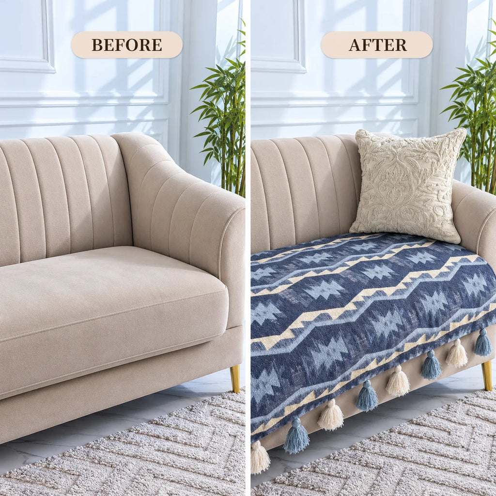 Sofa Cover with tassels