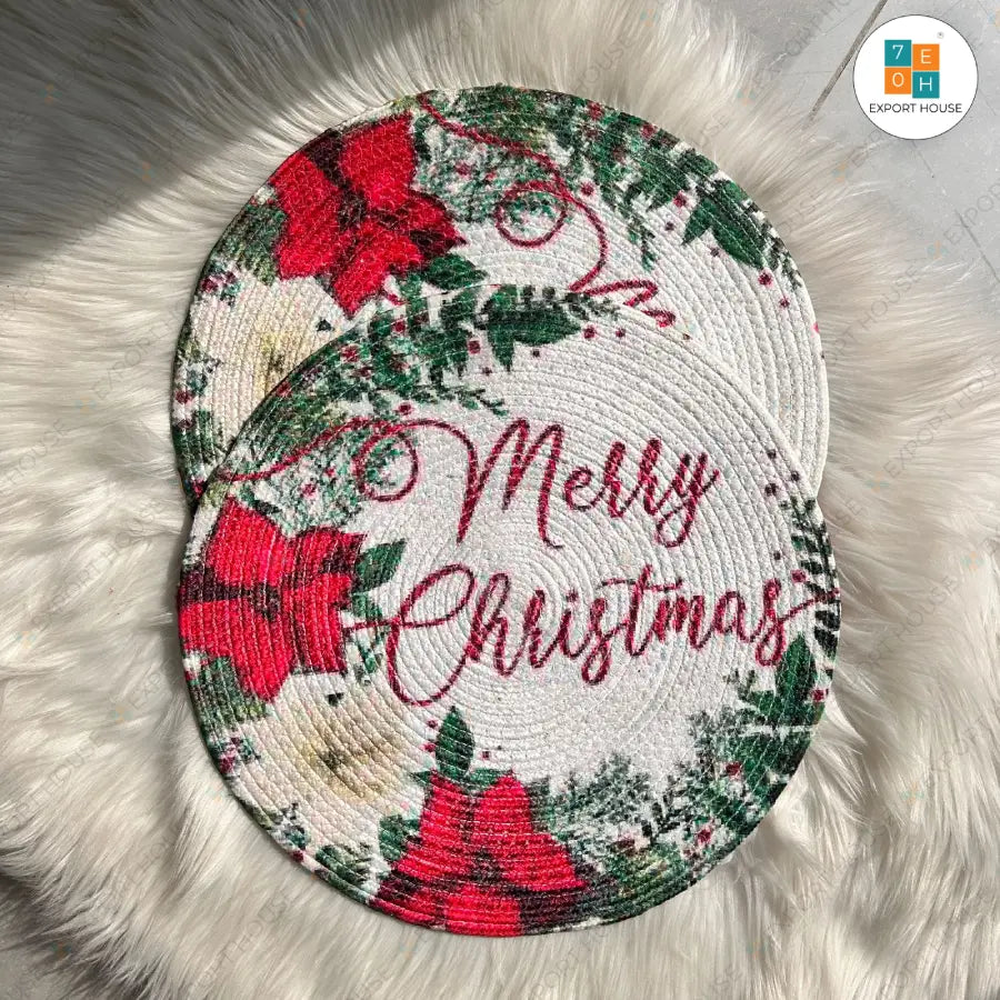 Round Polyester Christmas Placemats