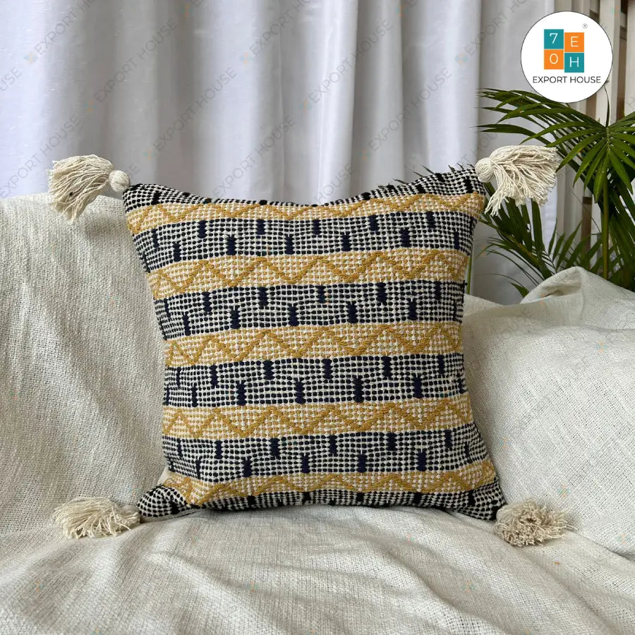 Export House Cotton Boho Cushion Cover -  Size:40cm X 40cm (16" X 16")