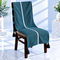 Slate Blue Grey Linen Feel Chair Cover with Tassels