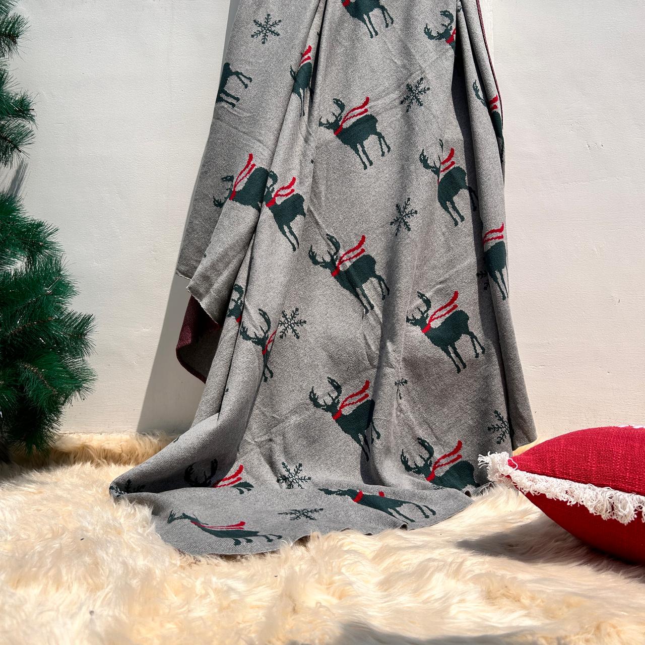Knitted  Cotton-Blend  Sofa Throw Blanket