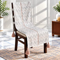 Pastel Grey & Rose Zigzag Print Chair Cover with Tassels