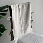 Organic Ecru Plain Chair Cover with Tassels