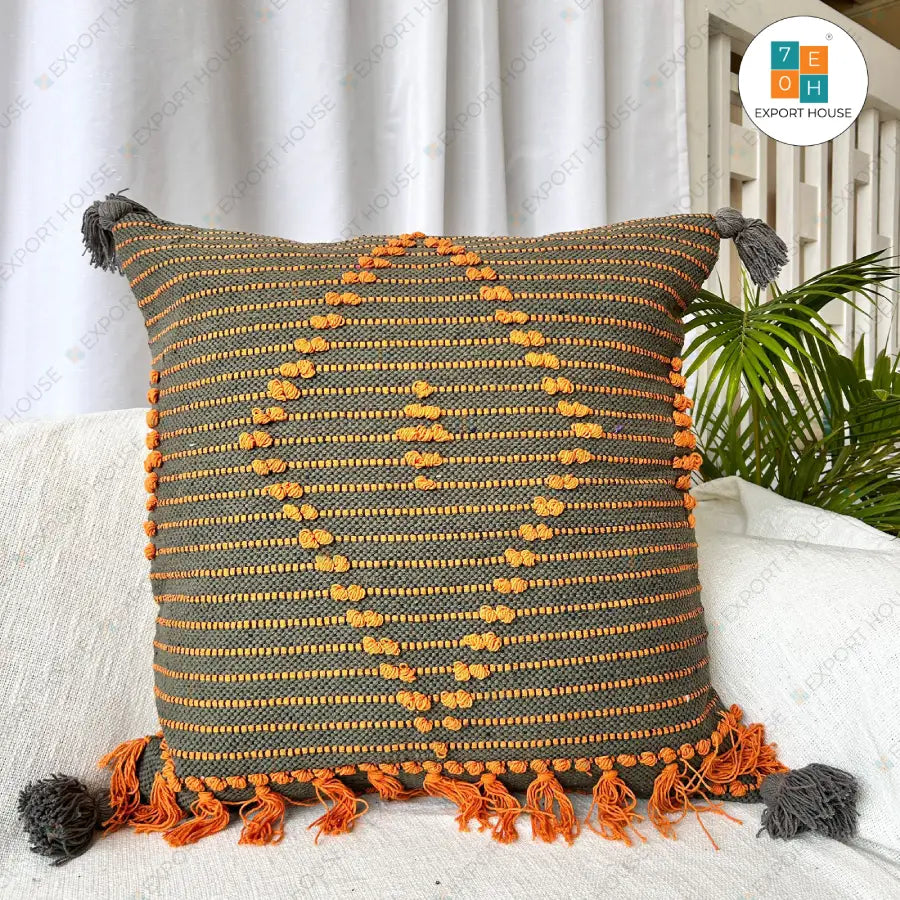 Export House Cotton Boho Cushion Cover -  Size:60cm X 60cm (24" X 24")