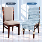 Blue Striped Chair Cover with Tassels