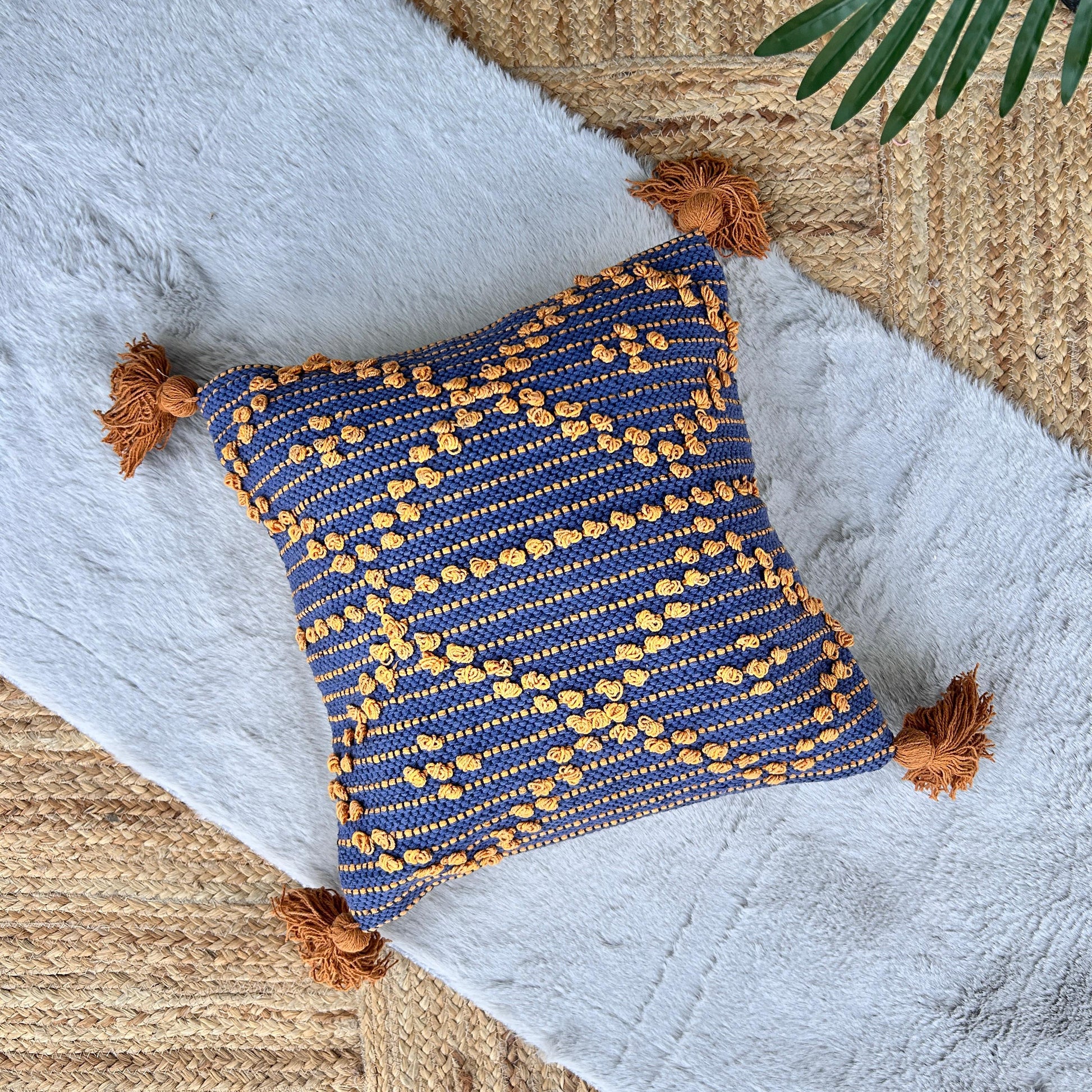 Cotton Boho Cushion Cover, 40cm X 40cm (16" X 16")